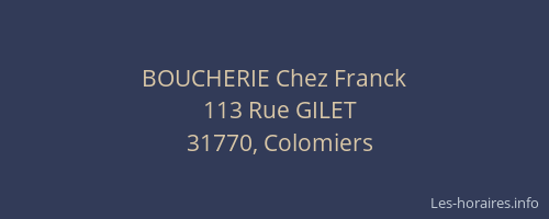 BOUCHERIE Chez Franck