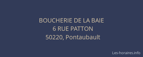 BOUCHERIE DE LA BAIE