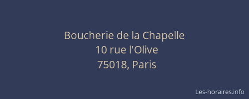 Boucherie de la Chapelle