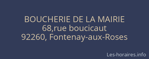 BOUCHERIE DE LA MAIRIE