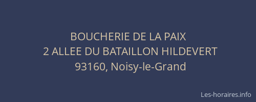 BOUCHERIE DE LA PAIX