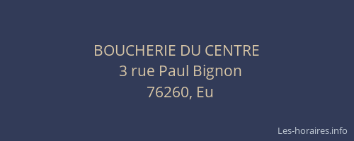 BOUCHERIE DU CENTRE