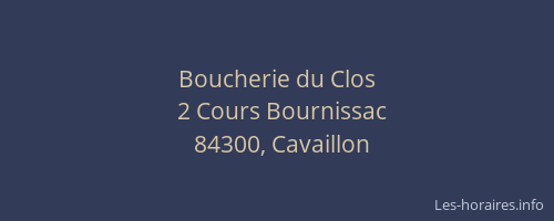 Boucherie du Clos