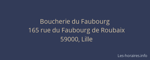 Boucherie du Faubourg