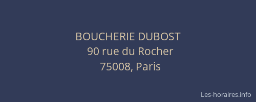 BOUCHERIE DUBOST