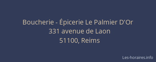 Boucherie - Épicerie Le Palmier D'Or