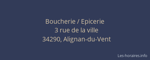 Boucherie / Epicerie