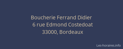 Boucherie Ferrand Didier