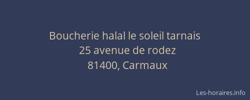 Boucherie halal le soleil tarnais