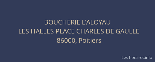 BOUCHERIE L'ALOYAU