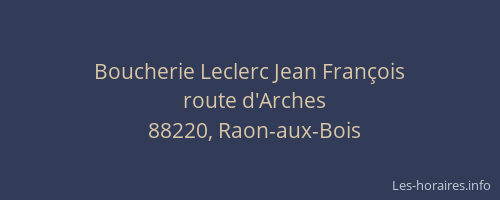 Boucherie Leclerc Jean Fran&ccedil;ois