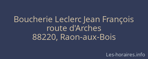 Boucherie Leclerc Jean François