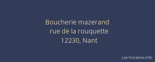 Boucherie mazerand