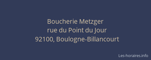 Boucherie Metzger