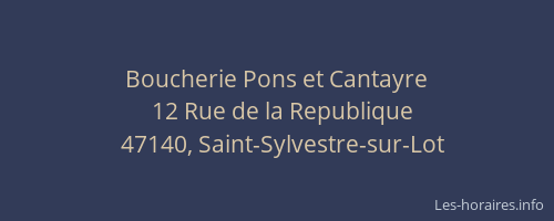 Boucherie Pons et Cantayre