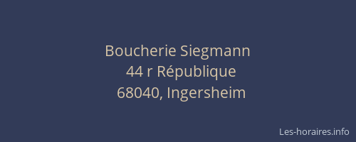 Boucherie Siegmann