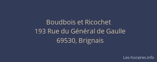 Boudbois et Ricochet