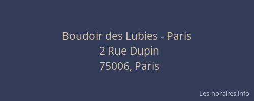 Boudoir des Lubies - Paris