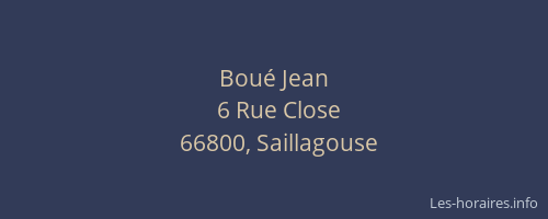 Bou&eacute; Jean