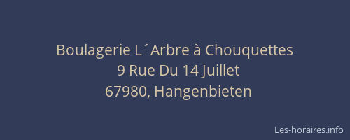Boulagerie L´Arbre à Chouquettes