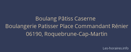 Boulang Pâtiss Caserne