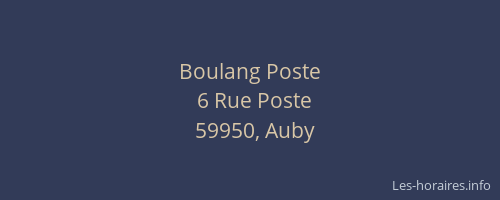 Boulang Poste