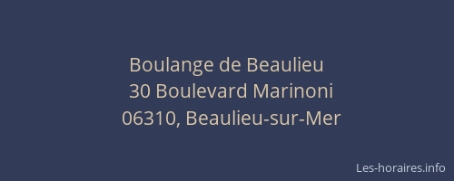 Boulange de Beaulieu