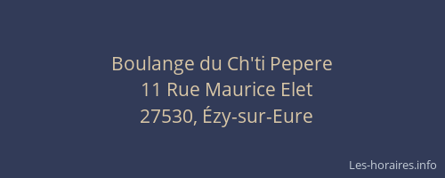 Boulange du Ch'ti Pepere