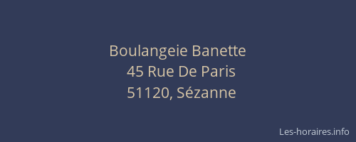 Boulangeie Banette