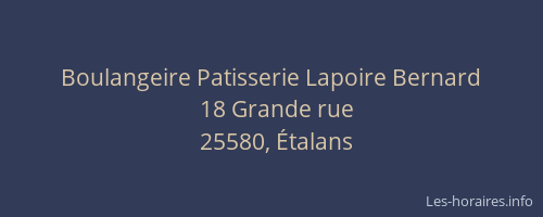 Boulangeire Patisserie Lapoire Bernard