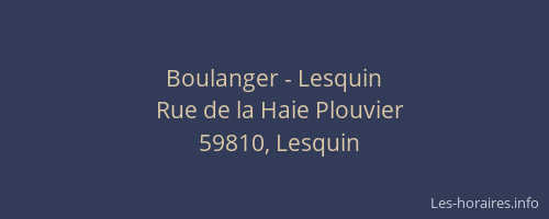 Boulanger - Lesquin