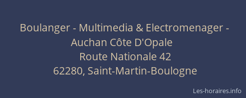 Boulanger - Multimedia & Electromenager - Auchan Côte D'Opale