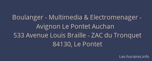 Boulanger - Multimedia & Electromenager - Avignon Le Pontet Auchan
