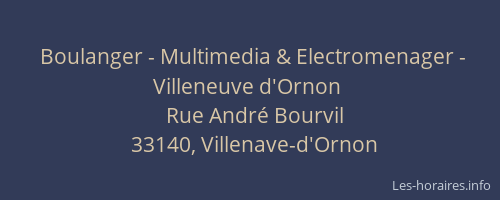 Boulanger - Multimedia & Electromenager - Villeneuve d'Ornon