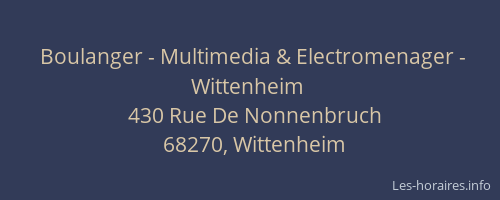 Boulanger - Multimedia & Electromenager - Wittenheim