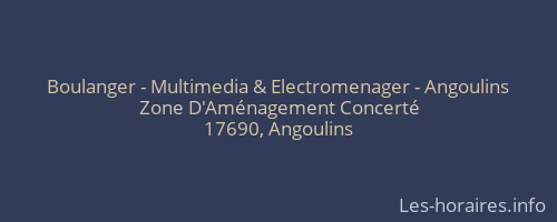 Boulanger - Multimedia & Electromenager - Angoulins
