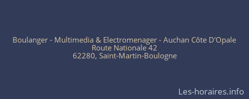 Boulanger - Multimedia & Electromenager - Auchan Côte D'Opale
