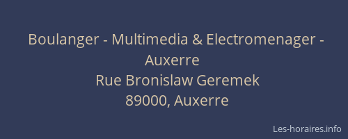 Boulanger - Multimedia & Electromenager - Auxerre