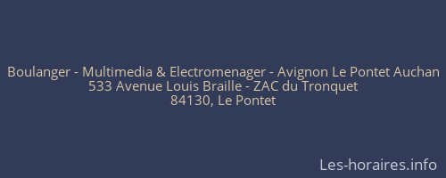 Boulanger - Multimedia & Electromenager - Avignon Le Pontet Auchan