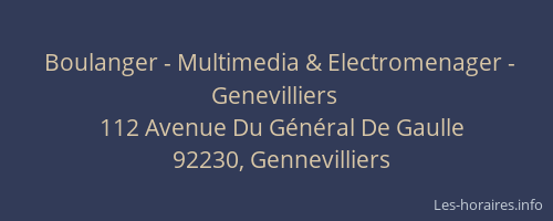 Boulanger - Multimedia & Electromenager - Genevilliers