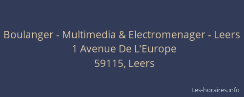 Boulanger - Multimedia & Electromenager - Leers