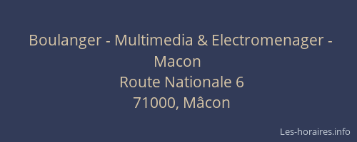 Boulanger - Multimedia & Electromenager - Macon