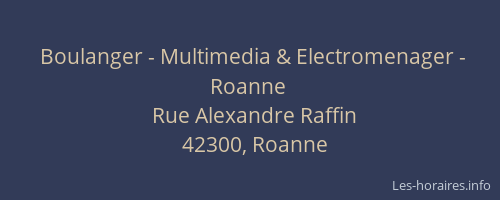 Boulanger - Multimedia & Electromenager - Roanne