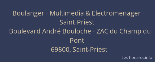 Boulanger - Multimedia & Electromenager - Saint-Priest