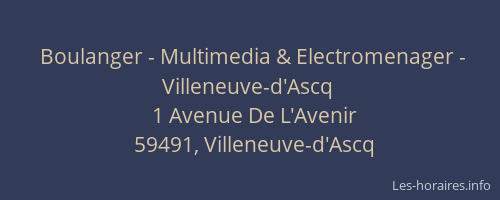 Boulanger - Multimedia & Electromenager - Villeneuve-d'Ascq