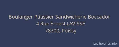 Boulanger Pâtissier Sandwicherie Boccador