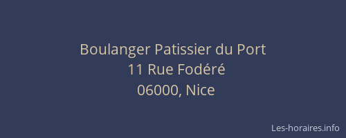 Boulanger Patissier du Port