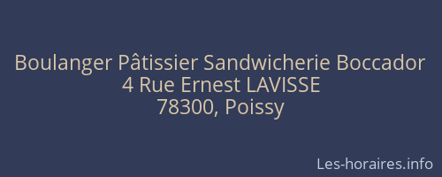 Boulanger Pâtissier Sandwicherie Boccador