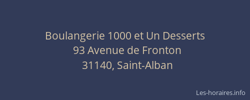 Boulangerie 1000 et Un Desserts