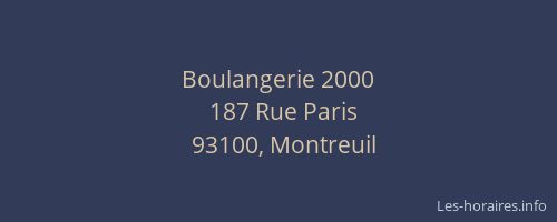 Boulangerie 2000